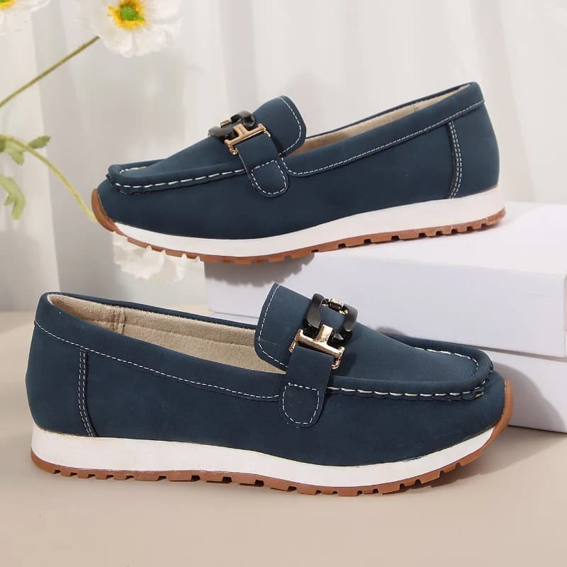 Nuove Scarpe Casual da Donna Primaverili con Fibbia, Scarpe Vulcanizzate alla Moda con Punta Tonda, Comode Scarpe Basse Slip-on da Donna