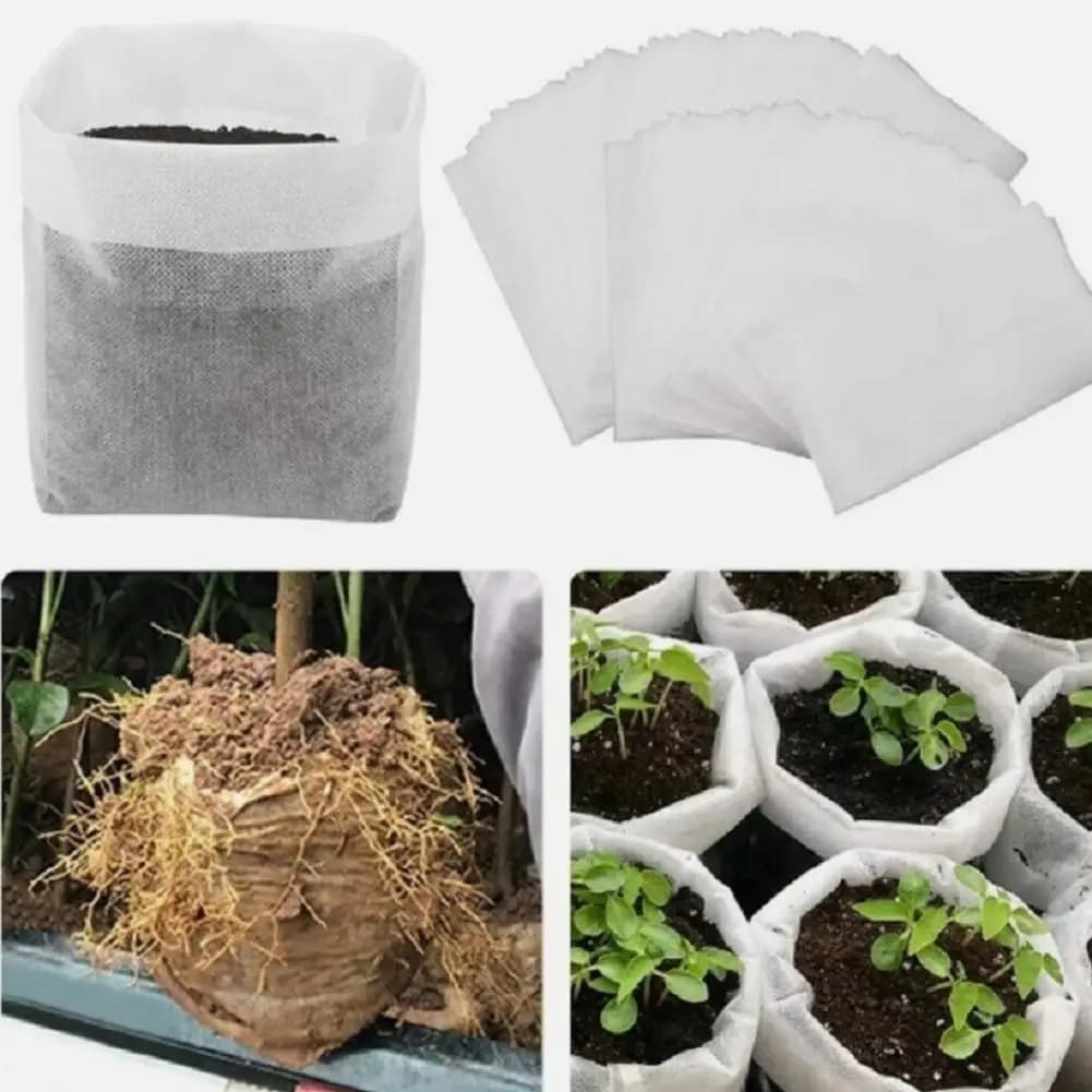 Vases in nonwoven fabric for sowing, bags for seed germination, for vegetable plants, flowers, fruit and trees.