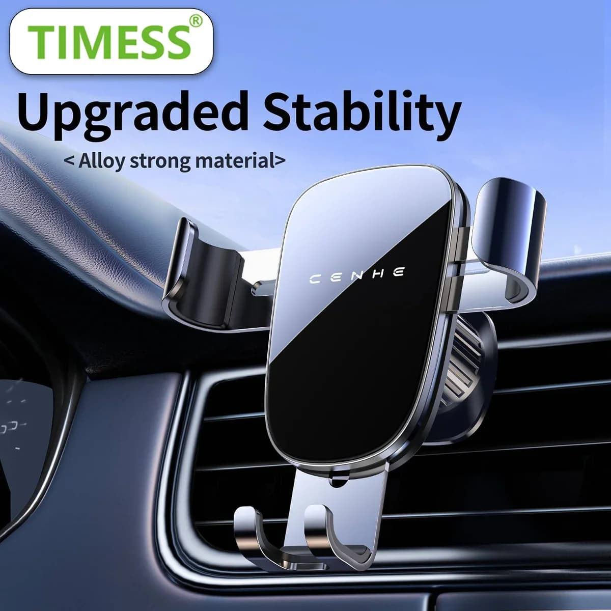 Supporto per Auto TIMESS con Blocco Automatico, Supporto Universale per Telefono con Clip a Gancio per Bocchetta dell'Aria Auto, Compatibile con iPhone e Samsung