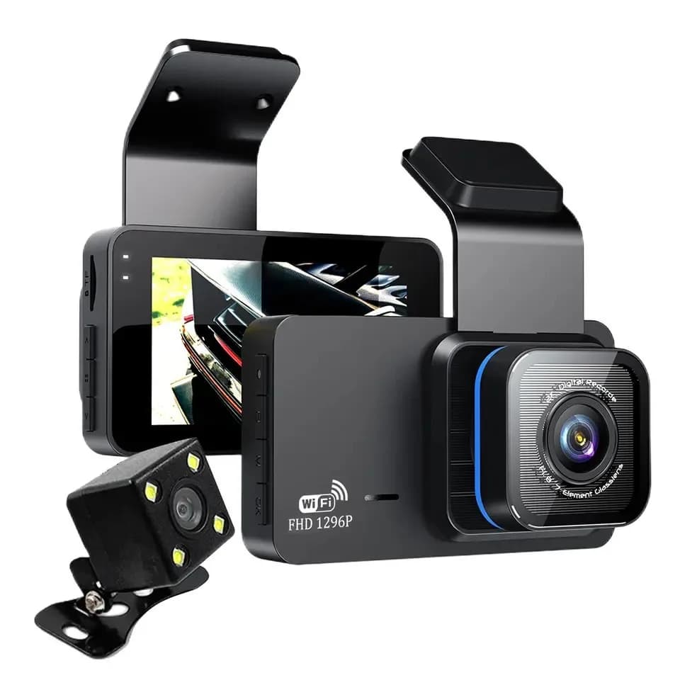 Registratore di guida Wifi Dashcam da 3 pollici HD 1080p visione notturna vista anteriore e posteriore 2 vie immagine di retromarcia Car Charge Video DVR