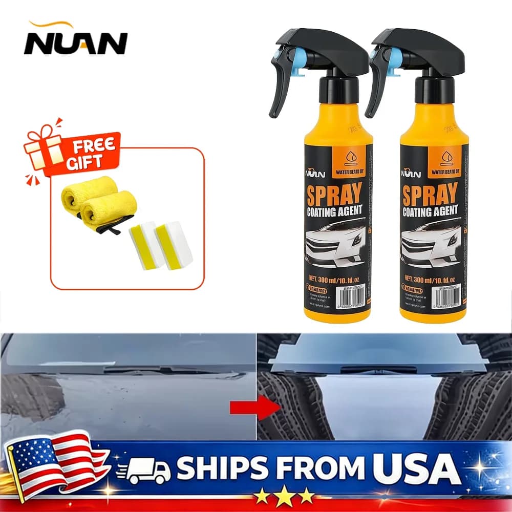 Kit Spray per Rivestimento Auto 300ml, Set Protezione Vernice con Rivestimento Ceramico Nano Idrofobico, con Spugna e Panno, Riparazione Graffi, Alta Lucentezza