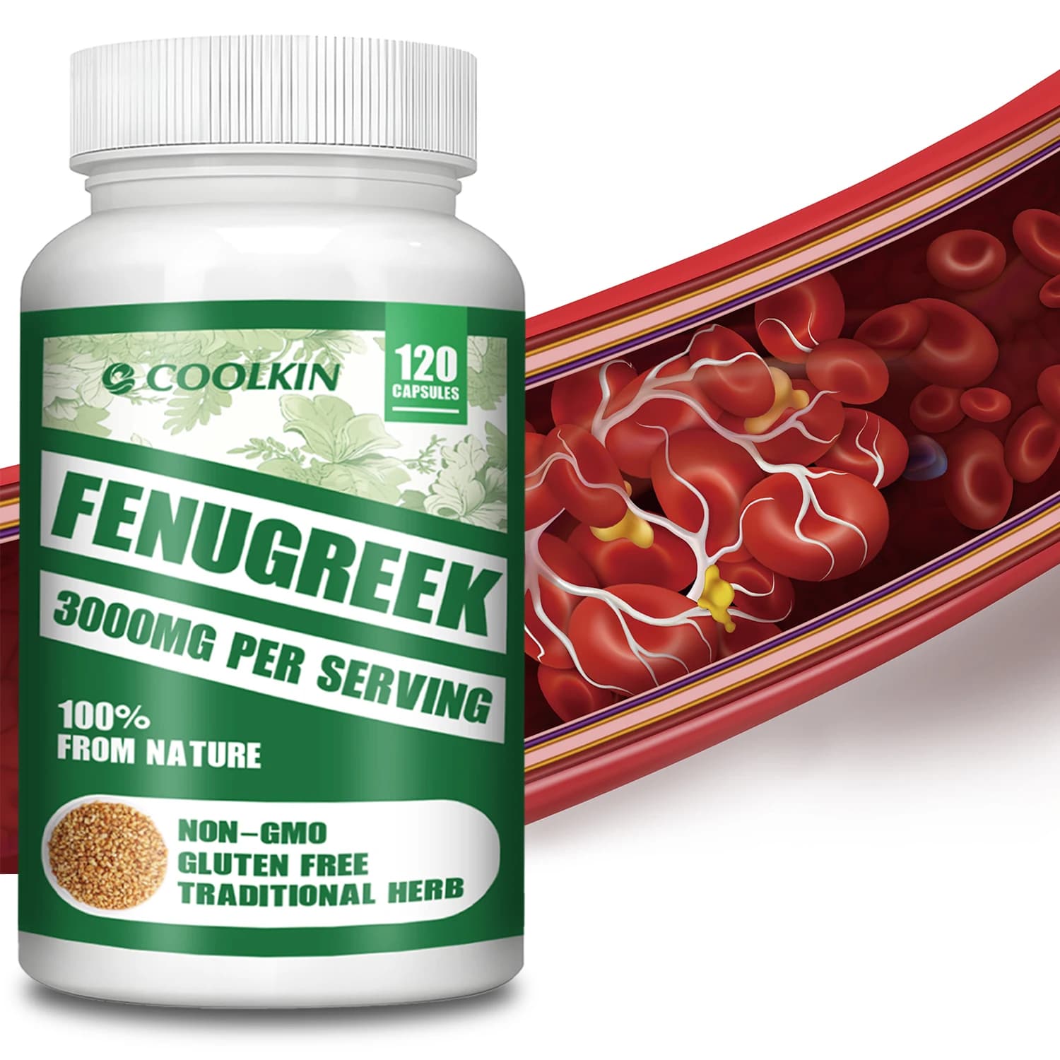 Fenugreco 3000MG - Adatto per l'allattamento al seno, lo sviluppo del seno, la circolazione migliorata - Ricco di proteine e vitamine