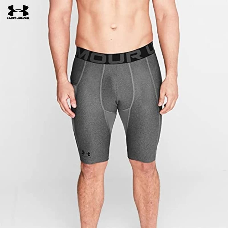 Genuine UA Men HeatGear Armour Long Compression Shorts Moisture Wicking Athletic Tight Shorts for Workout Sports Training