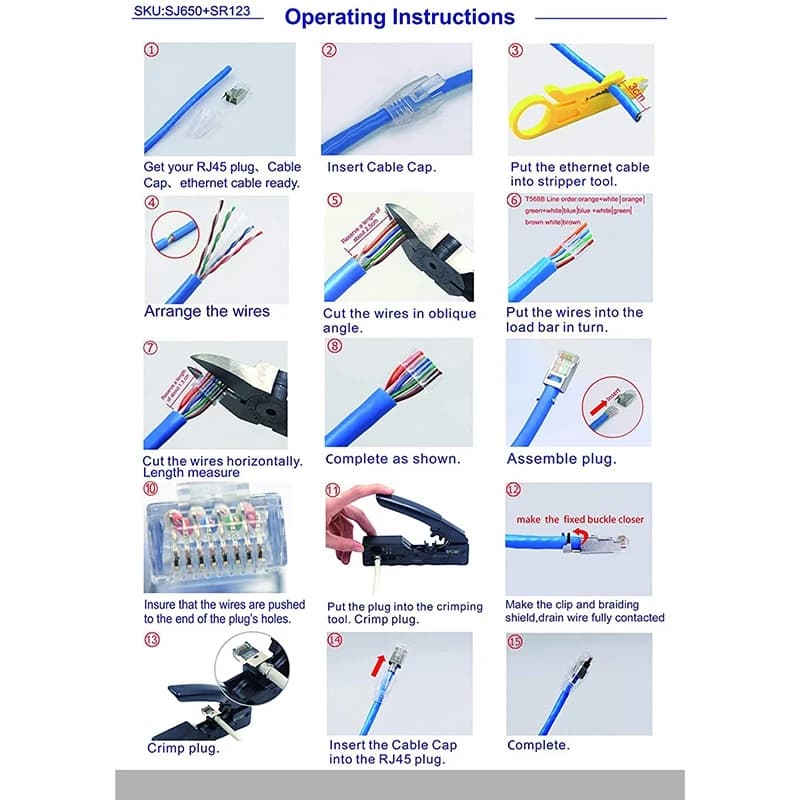 Confezione da 20 connettori RJ45 schermati CAT7 Spina modulare Cat6A Cat7 RJ45 con barra di carico e stivali antistrappo RJ45 Grigio 8P8C gelsomino