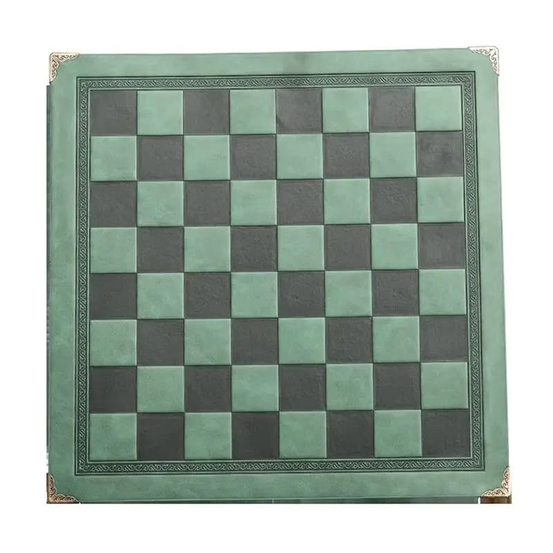 33CM Leather Chessboard Unique Design Portable Board Game Accessory Metal Corner Guards Multi-Purpose