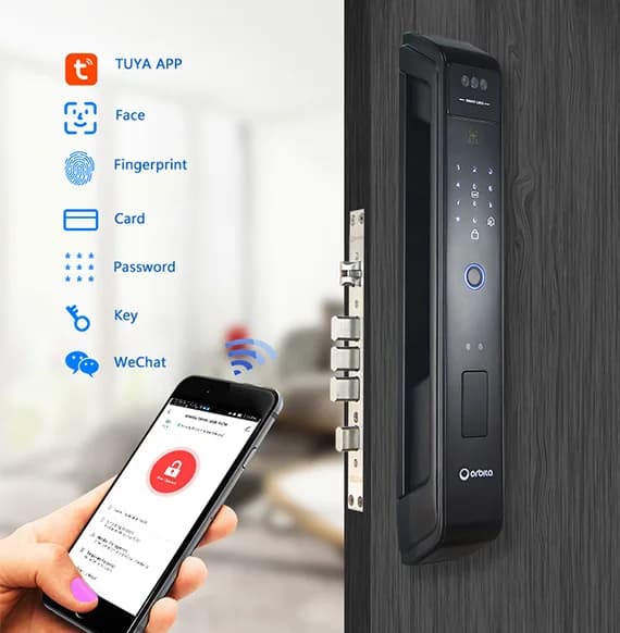 Smart Door Lock Tuya Wifi Smart Fingerprint Inteligente Digital Safe Door With Camera Lock For Home