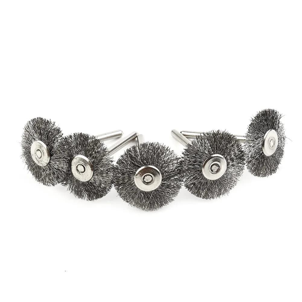Spazzole in Filo Metallico a Forma di T da 22mm, Confezione da 10, per Utensili Rotanti, Utilizzate per Lucidatura, Sbavatura e Pulizia del Metallo