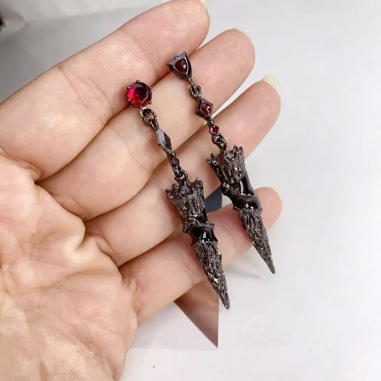 Game Style Black Gun Tassel Drop Earrings For Women Fashion Punk Gothic Ears Accessories Jewelry Gifts Party Casual Cosplay Wear