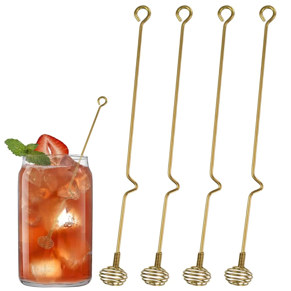4 Pezzi Agitatori per Cocktail in Acciaio Inossidabile 304 per Feste di Matrimonio, Bar, Mescolatori Manuali per Bicchieri