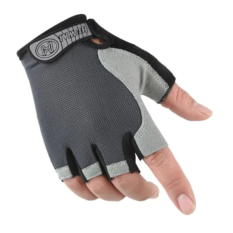 Guanti sportivi unisex a mezze dita, guanti senza dita antiscivolo e traspiranti per ciclismo, pesca, ciclismo, allenamento in palestra