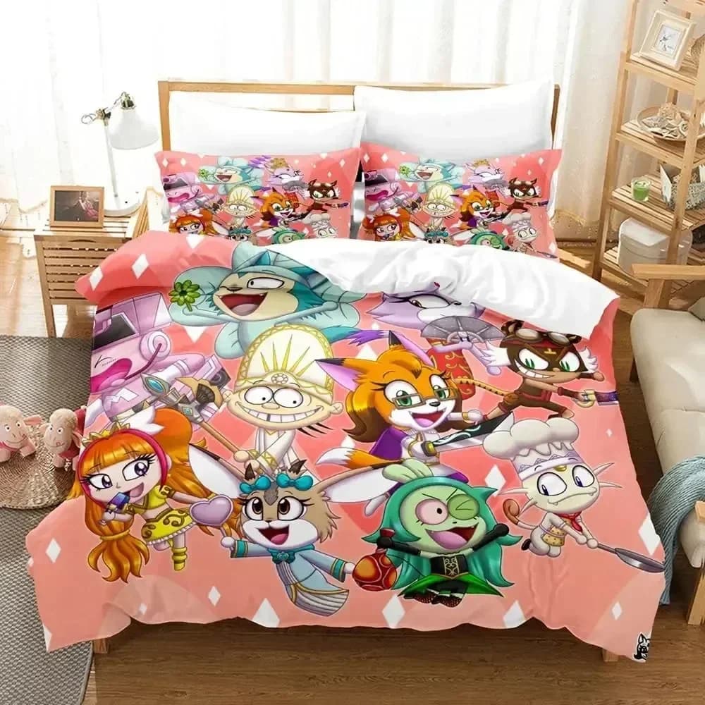 Set di Biancheria da Letto Stampata 3D Miitopia, Copripiumino, Federe, Set Completo per Letto Matrimoniale, Queen o King Size