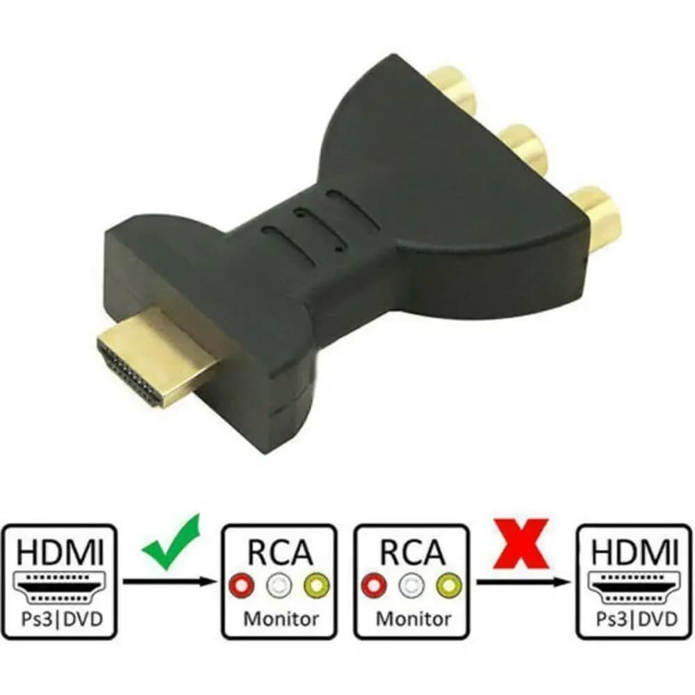 HDMI compatible 3 RCA male to 3 RCA female audio video adapter converter for PC TV