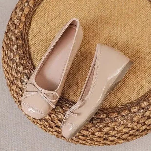 Patent Leather Women Ballet Flats Comfortable Round Toe Slip On Shoes Street Style Soft Sole Ladies Eelgant Wedding Dress Shoes