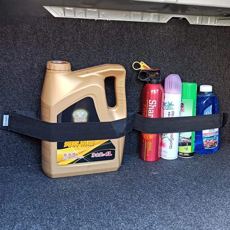 Car Trunk Fixing Strap Fire Extinguisher Holder Elastic Velcro Strap Adjustable Storage Organizer Securing Belt