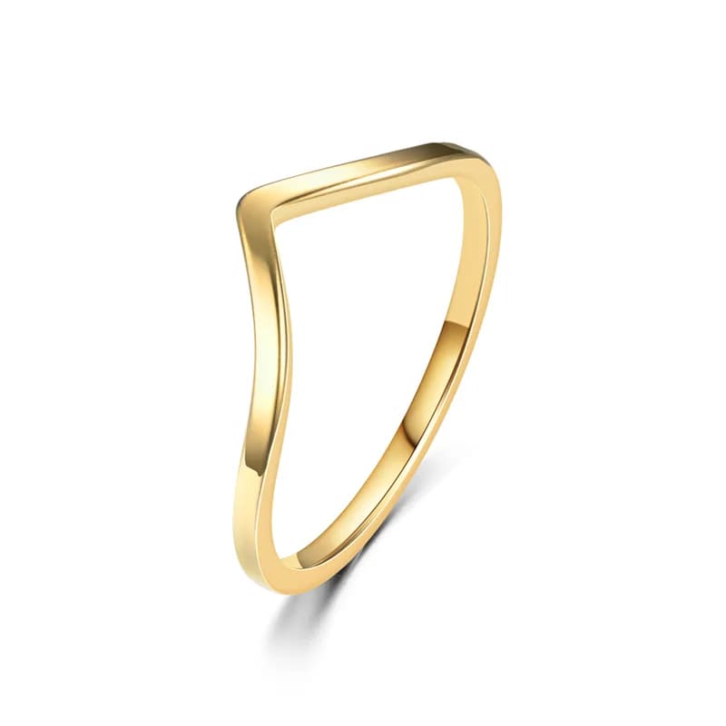 Minimalist Irregular Chevron V Ring Thin Stainless Steel Stackable Rings for Women Fashion Jewelry Engagement Wedding Band Gifts