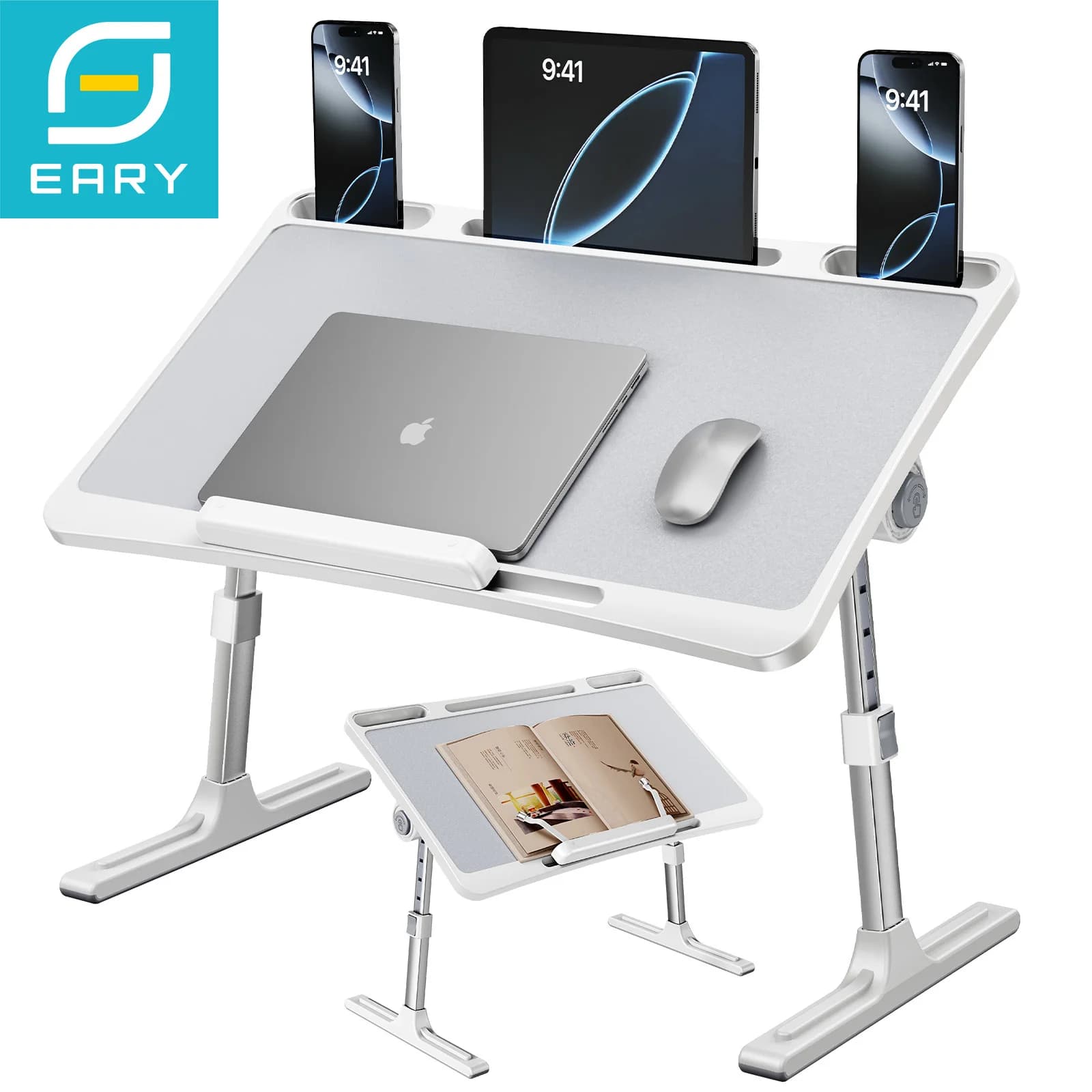 Eary Supporto per tablet portatile per laptop Supporto per telefono per letto 5 Altezza e 4 Angoli Display multifunzionale regolabile Regali per bambini