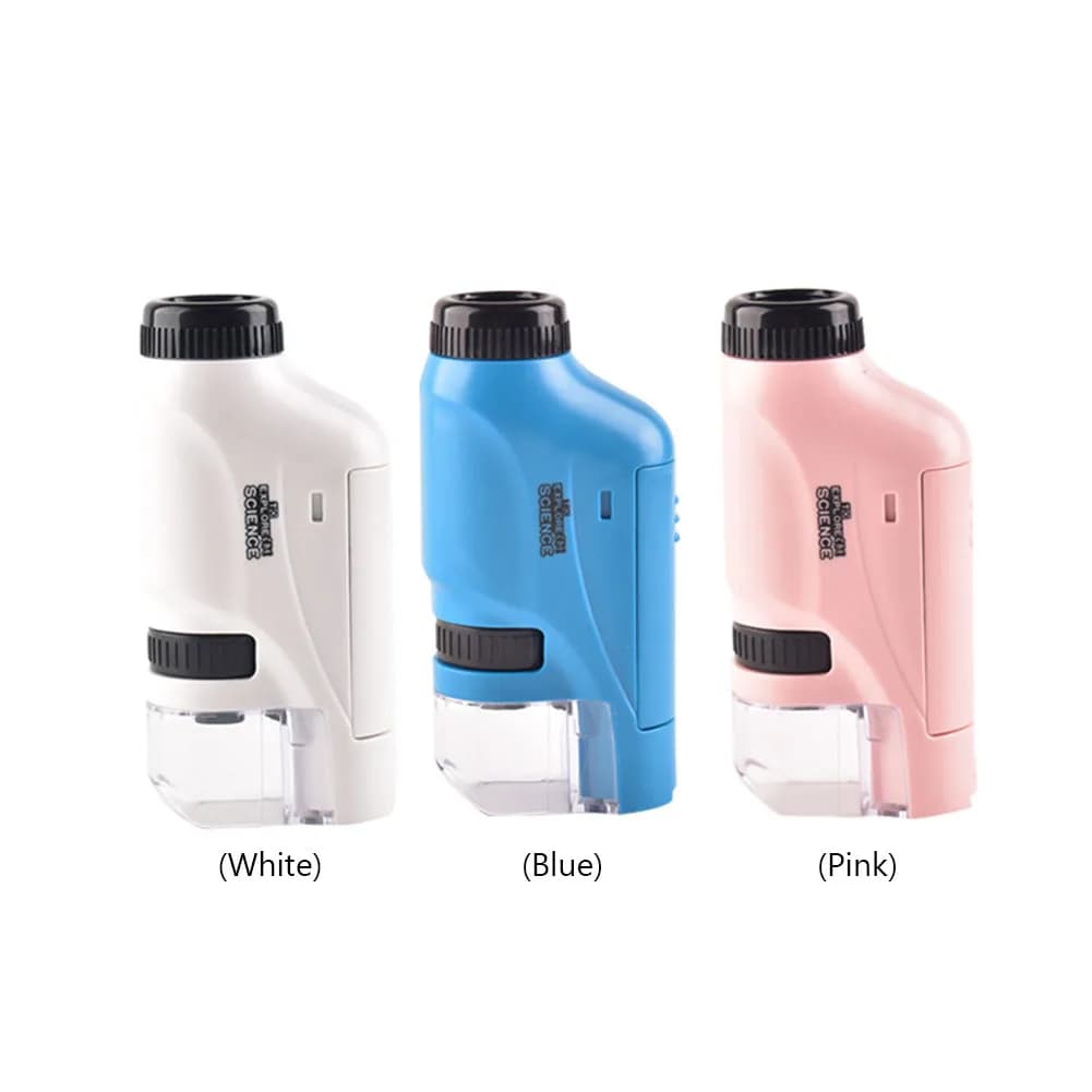 Microscopio tascabile portatile con microscopio scientifico educativo a luce LED Kit microscopio biologico 60-120X per l'osservazione dei bambini