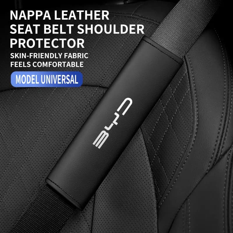 Safety belt covers for Styling car seat belt leather protective bearings for BYD F3 E6 Yuan Plus Atto F0 G3 car accessories