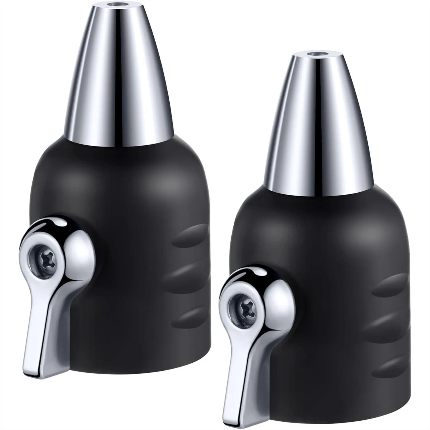 Ugello per Tubo da Giardino 3/4" GHT con Valvola di Chiusura, Spruzzatore a Getto in Zinco per Irrigazione, Lavaggio Auto e Pulizia (Nero, Confezione da 2)