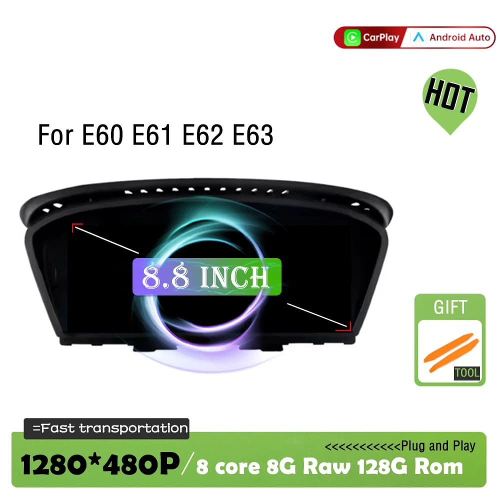 Android OS CarPlay Autoradio Per BMW Serie 3 E90 E91 E93 Serie 5 E60 E61 E63 E64 2005-2012 Auto Sistemi Intelligenti Multimediale Navi