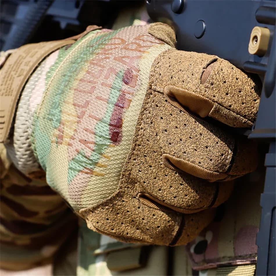 Men's Tactical Gloves Airsoft Full Fins Outdoor Touchable Hiking Cycling Fighting Shooting Mimetic Antiskid Gloves