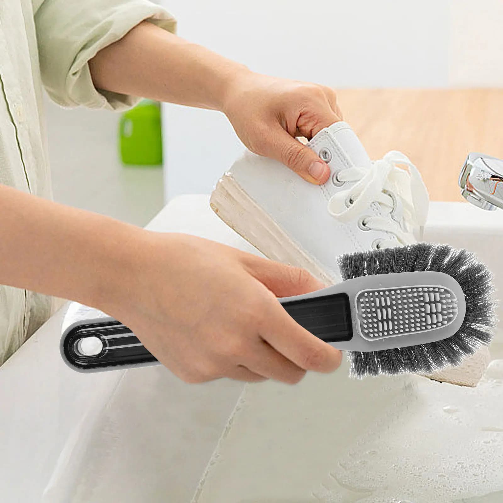 Soft Bristled Shoes Cleaning Brush Long Handle Design Multifunctional Shoe Care Tool for Sneakers Loafers Boots Shoes Scrub
