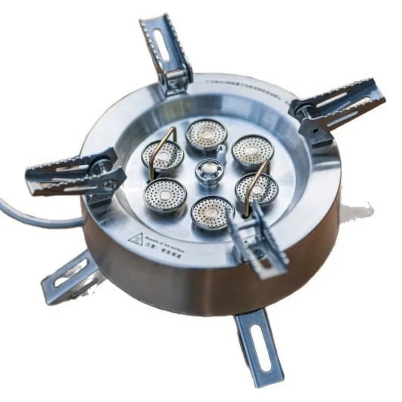Outdoor star flame multi-head split gas stove, portable alpine camping burner, stir-fry 14000W