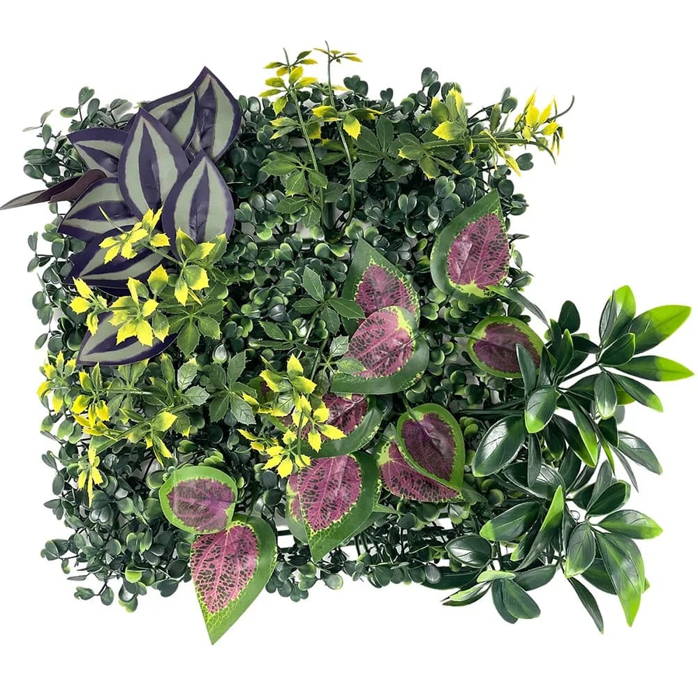 Artificial Vegetal Wall Panel Fai-da-te Sunflower, Long-Term Artificial Plant Sheets, Green Leaves with UV Protection, Artificial Felt Grass