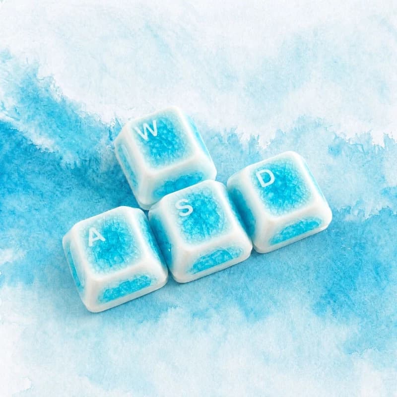 Keycap in Ceramica Traslucida Effetto Luce del Lago, con Asse Incrociato e Asse Magnetico, Personalizzabile per Tastiera Meccanica, Tasti per PC, Regalo Fai da Te