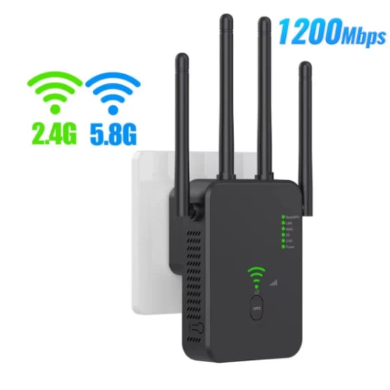 Ripetitore WiFi 5G wireless Router 1200Mbps Ripetitore Wifi 2.4G + 5G Dual Band Extender a lungo raggio Ripetitore amplificatore di segnale Wi-Fi 5G