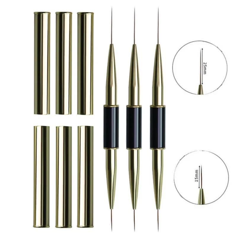 Dual End Nail Art Stripes Liner DIY Painting Brush Liquid Acrylic UV GEL Extension Builder French Drawing Pen