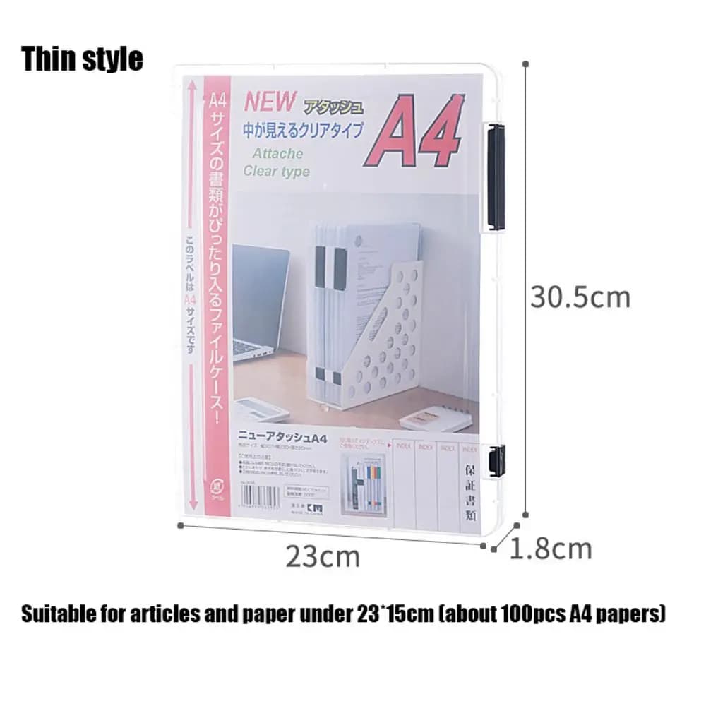 Custodia per documenti trasparente A4, scatola portadocumenti portatile semplice A5, scatola organizer durevole, cartella A4, scatola portaoggetti per documenti, organizer da scrivania