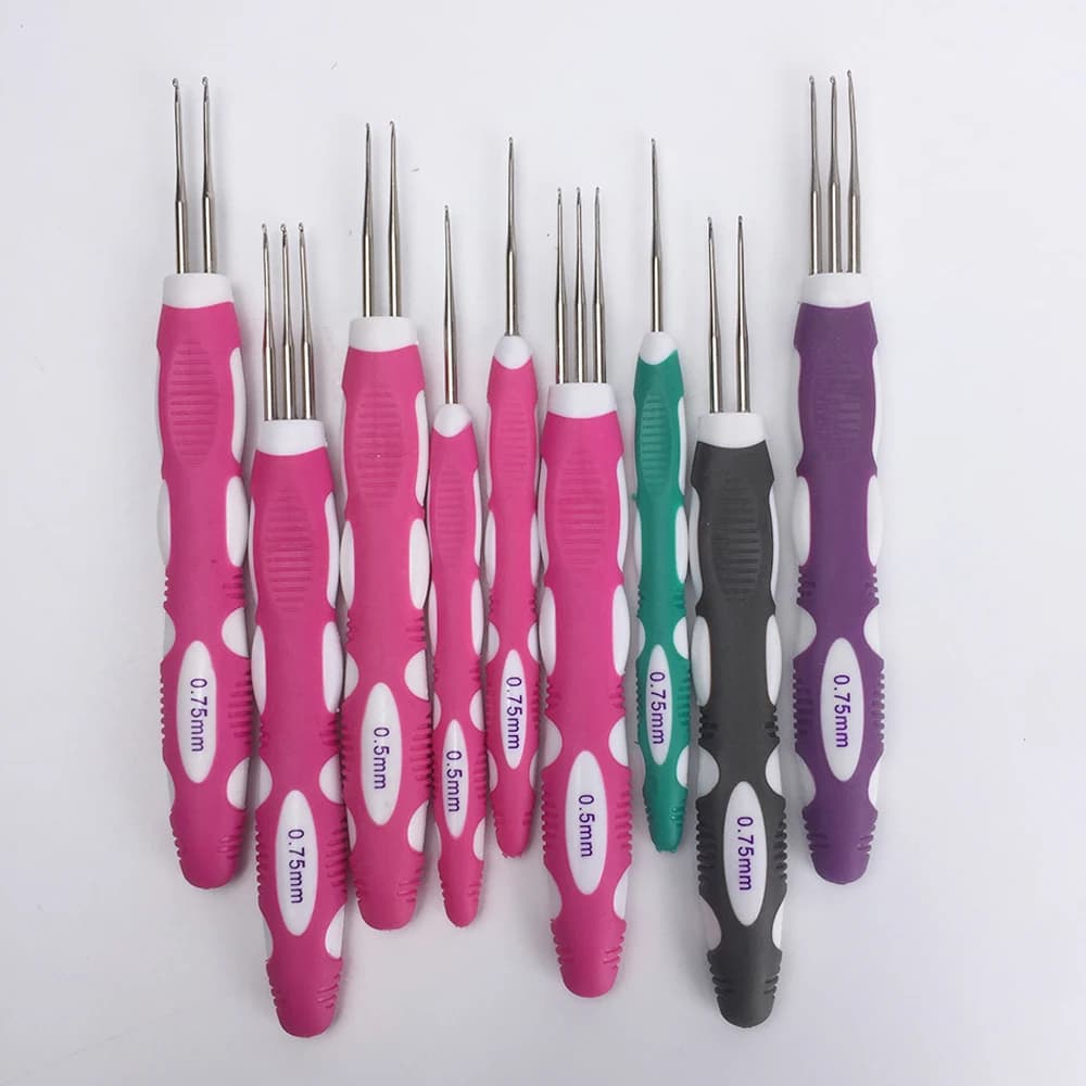 3 Strumento per tessitura di corde per uncinetto, strumento per uncinetto per progetti di lavorare a maglia, rilegatura o bordi, uncinetti per set di capelli