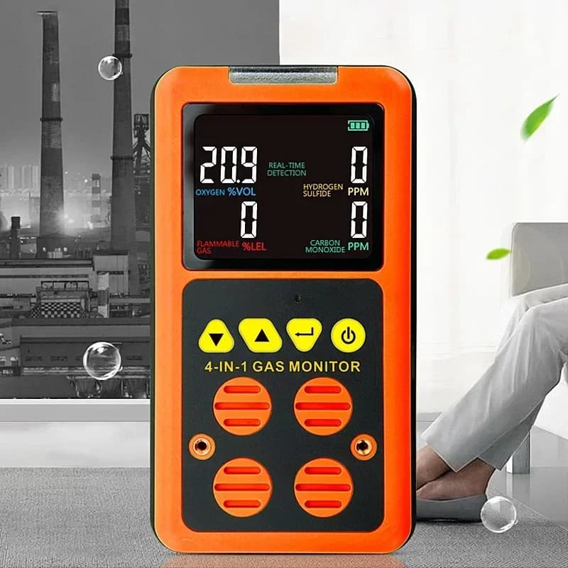 Rilevatore di Gas Multiplo 4 in 1: Monitor per Ossigeno O2, Idrogeno Solfuro H2S, Monossido di Carbonio CO e Gas Combustibili - OFFERTA SPECIALE