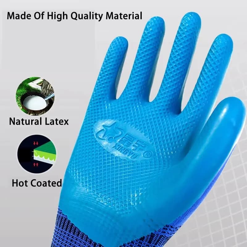 Guanti da giardino resistenti all'usura antiscivolo rivestiti in gomma impermeabile da 1/ paio Guanti da lavoro super grip per la riparazione del giardino costruttore