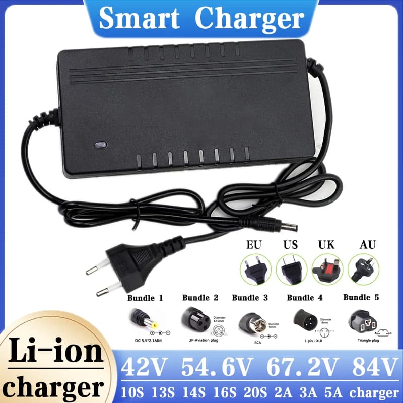 42V 54.6V 58.8V 67.2V 84V 2A 3A 5A Lithium Ebike batter Charger 36V 48V42V60V 72V 10S13S14S16S20S 2A 3A 5A li-ion Batter charger