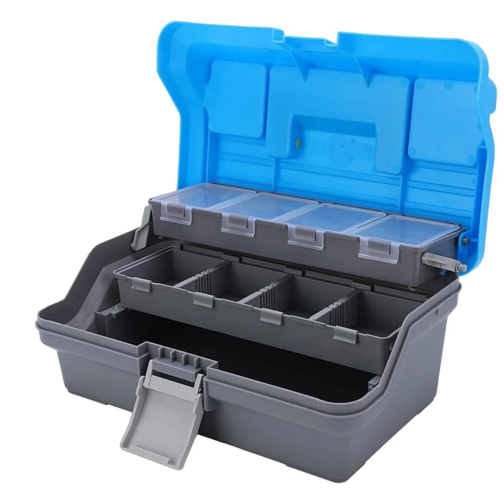 3 Layer Fishing Equipment Box Portable Foldable Fishing Accessories Box with Handle Multipurpose Storage Box for Hardware