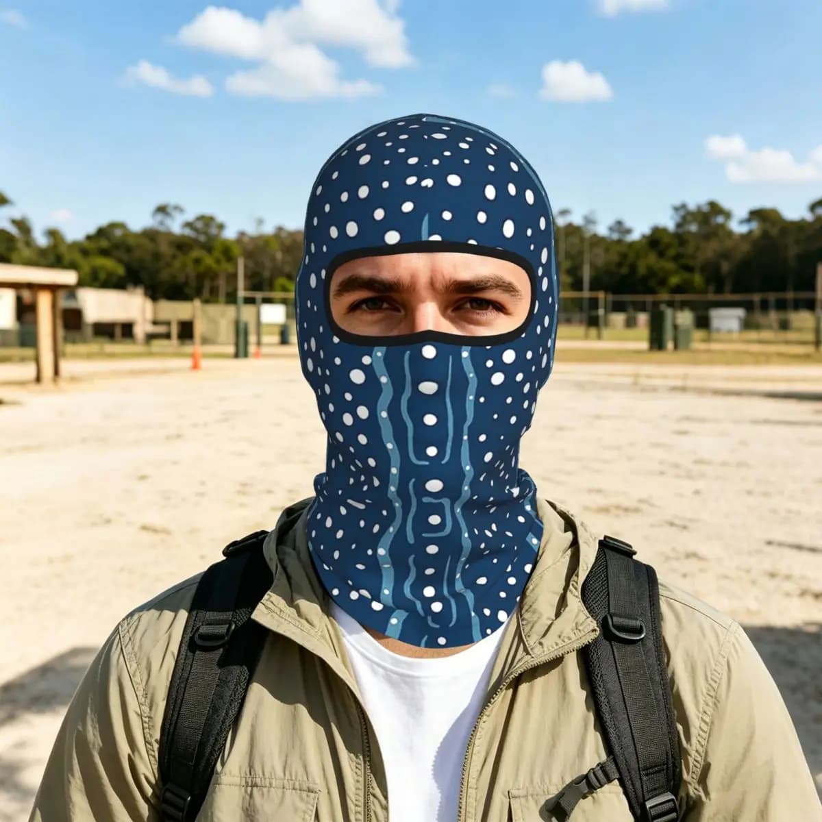 Whale Shark Pattern Breathable Thin Balaclava Full Face Mask Sun Protection Neck Gaiter For Motorcycle Cycling Fishing Outdoor