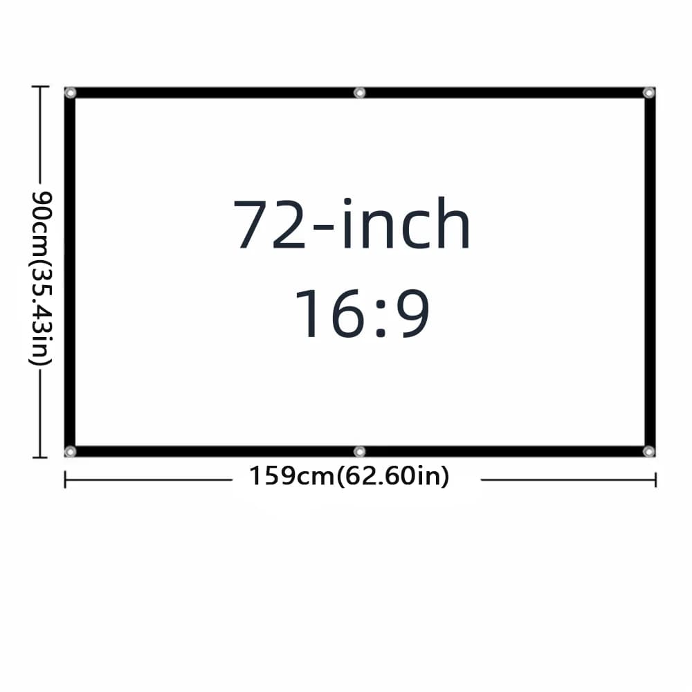 Polyester Projector Screen Video Equipments 16:9 Foldable Projection Screen Reflective HD Video Folding Soft Screen Camping