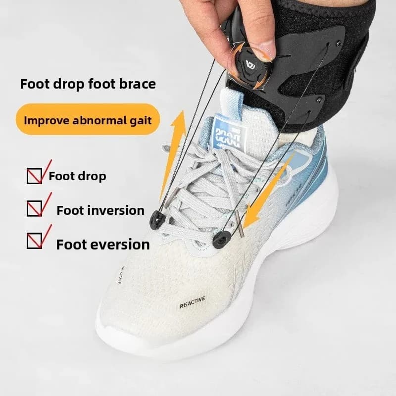 Ortesi per Correzione Piede Cadente, Varo e Ectropo, Attrezzatura per Riabilitazione Ictus ed Emiplegia, Scarpa con Supporto Caviglia e Trazione, Correttore Plantare