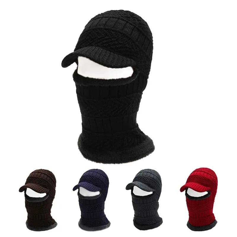Berretto invernale da Hatsmen Plus in pile, ciclismo all'aperto, copertura fredda, protezione per il viso, protezione per il collo, cappello intero lavorato a maglia caldo