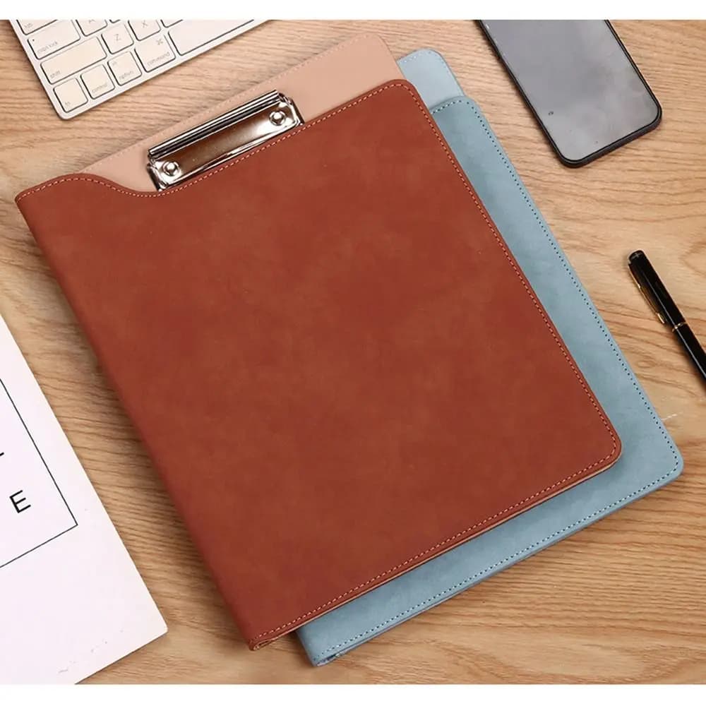 With Cover A4 File Folder Clipboard With Pen Holder Waterproof PU Leather Writing Clip Space Saving Multifunctional