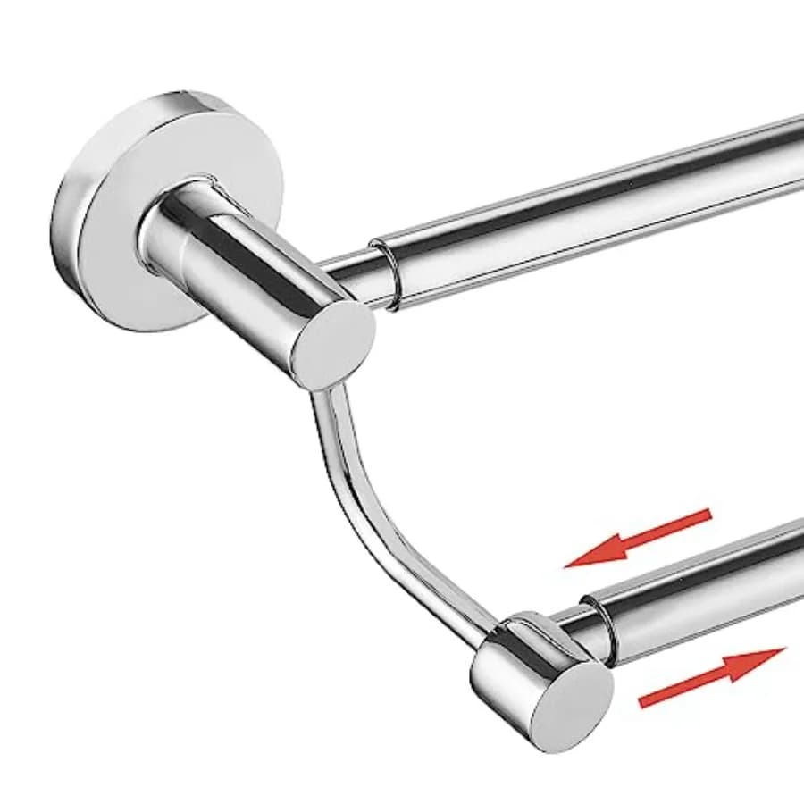 Portasciugamani Doppio Regolabile 16-26 Pollici per Bagno, in Acciaio Inox SUS304, Stile Hotel, Montaggio a Parete con Viti