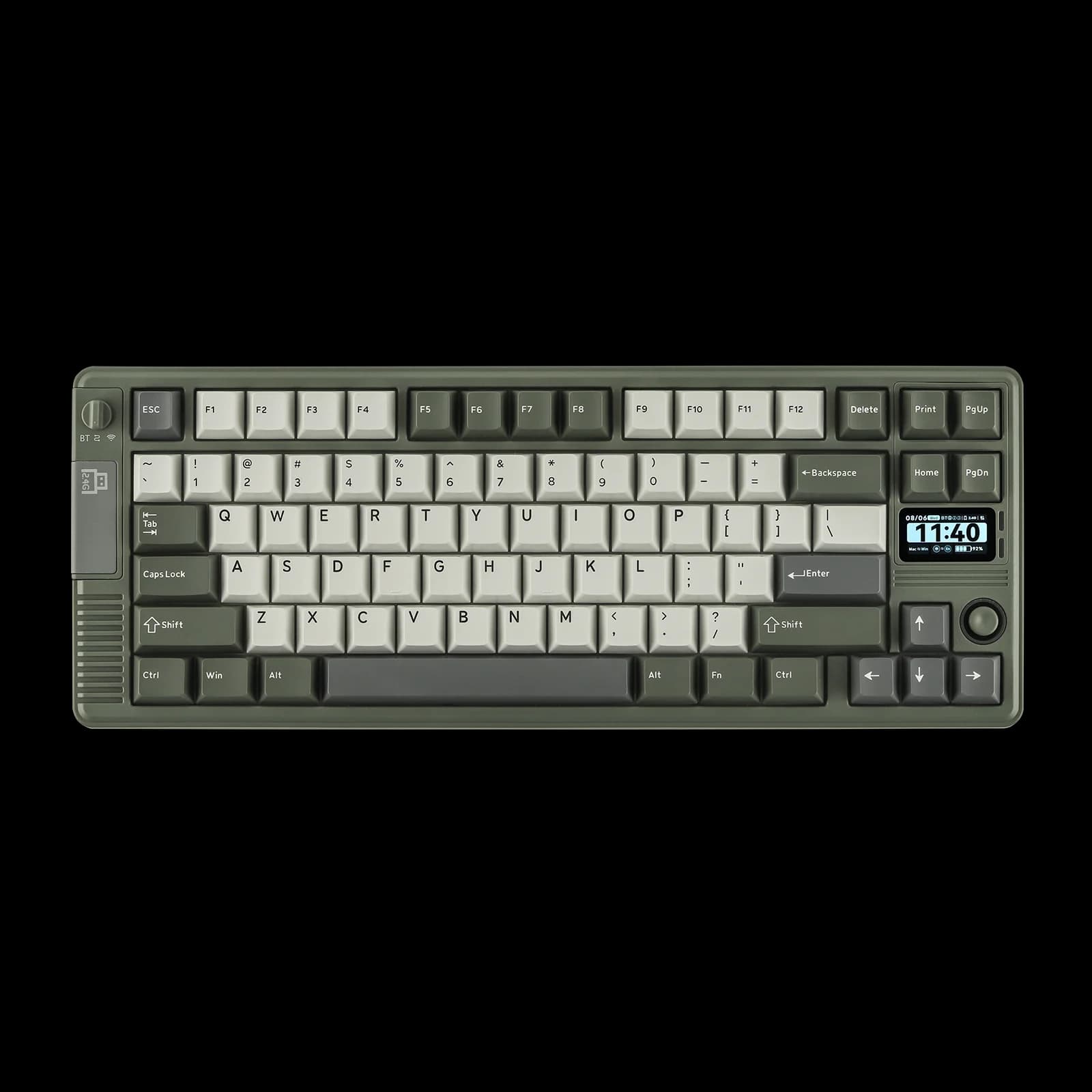 EPOMAKER RT85 75% ANSI Layout USA Guarnizione cremosa Tastiera meccanica wireless cablata/BT/2.4Ghz con joystick e schermo fai da te 8000mAh