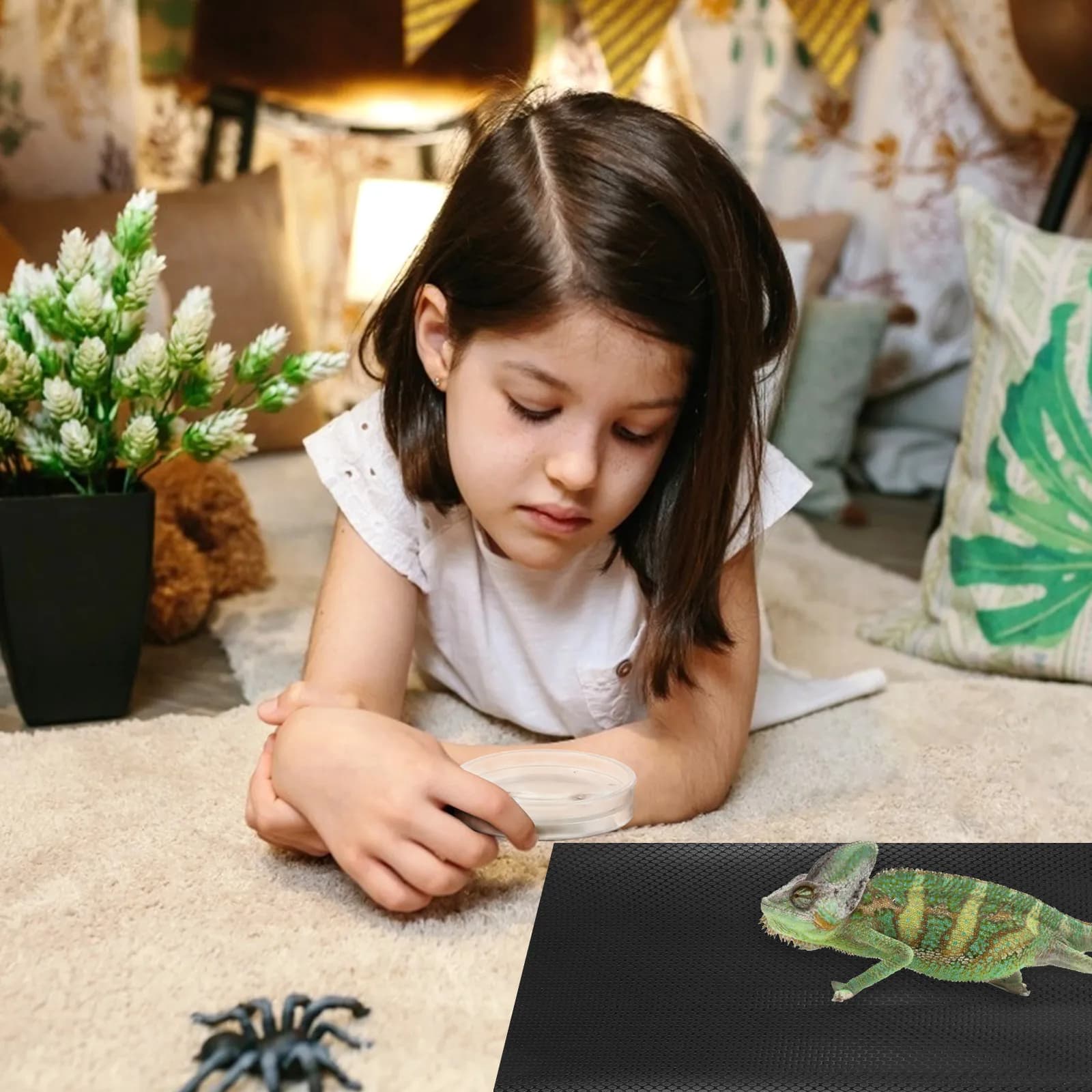 Eva Reptile Terrarium Mat Reusable Anti Slip Carpet Substrate Liner for Snake Lizard Bearded Dragon Tortoise Tanks Easy to Clean