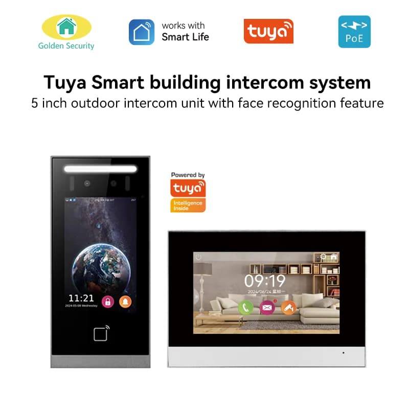 Tuya Smart Home Automation Building Intercom System Apartment Video Doorbell Intercom Outdoor Unit Indoor 10 Inch Screen