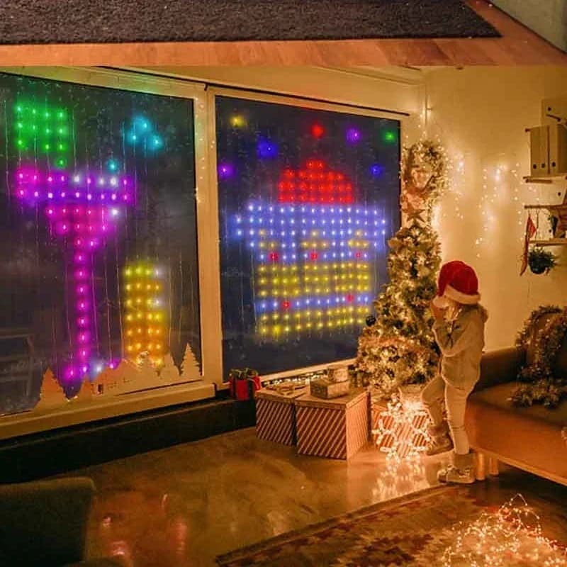 Cortinas Led Inteligentes USB Led Smart Curtain Lights Bluetooth App String RGB Luci fai da te Tenda per finestra Decorazione camera da letto