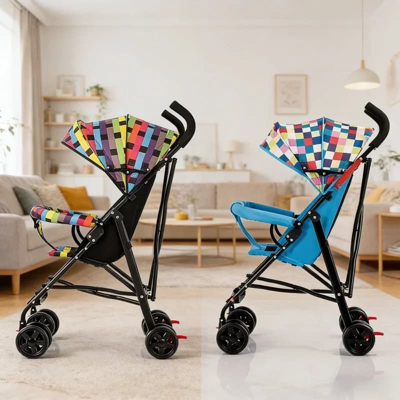 Passeggino da Viaggio Pieghevole Portatile Leggero per Neonati, Ideale per Uso Quotidiano e Viaggi all'Aperto