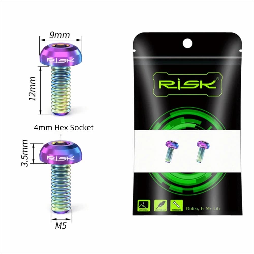 2PCS High Quality Titanium Bike Fixing Screws M5x12mm with Gasket Water Holder Screws Multicolor Install Screws Air Pump Holder