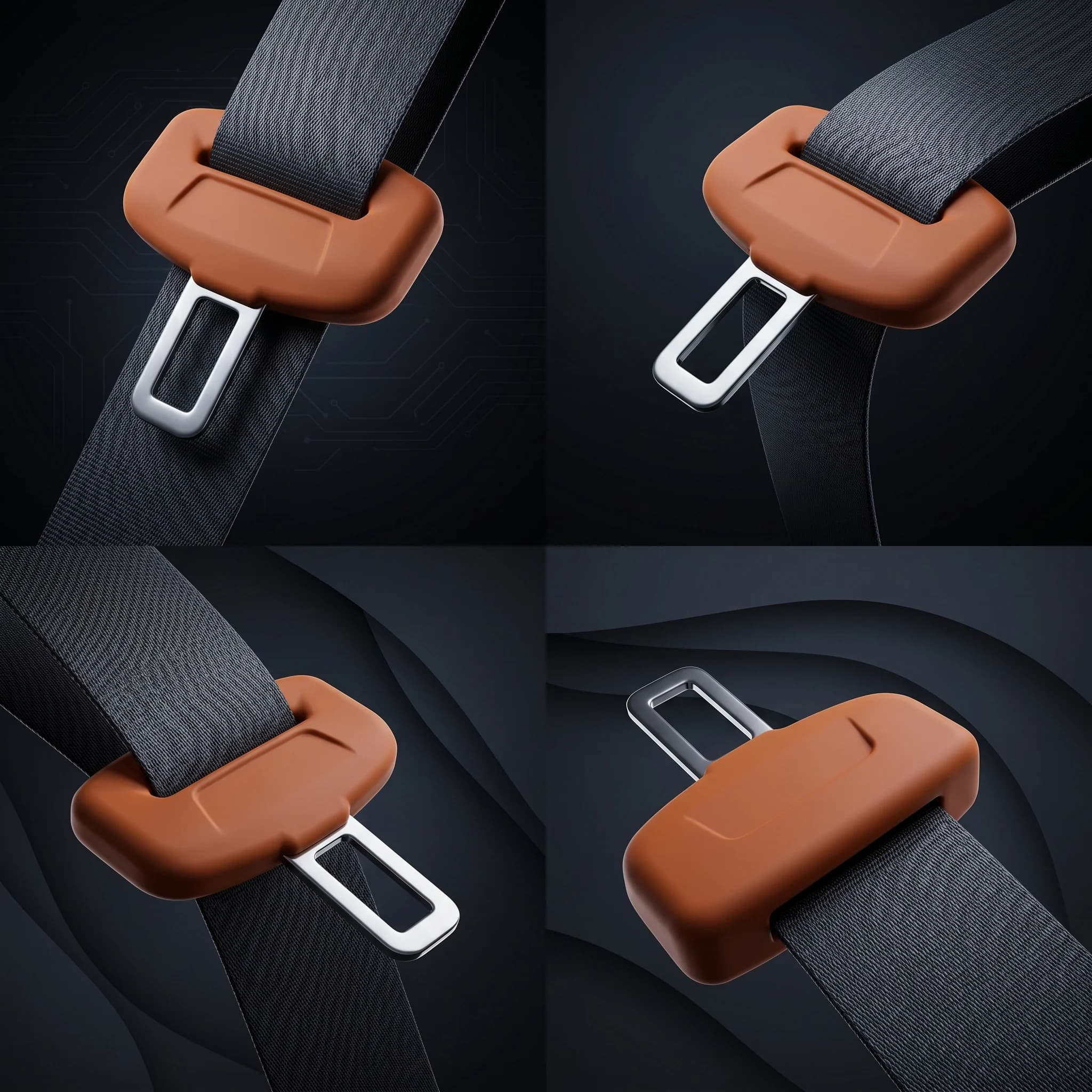 2Pcs Universal Anti-Scratch Rubber Car Seat Belt Buckle Protector Cover Clip Protection for SUV Sedan